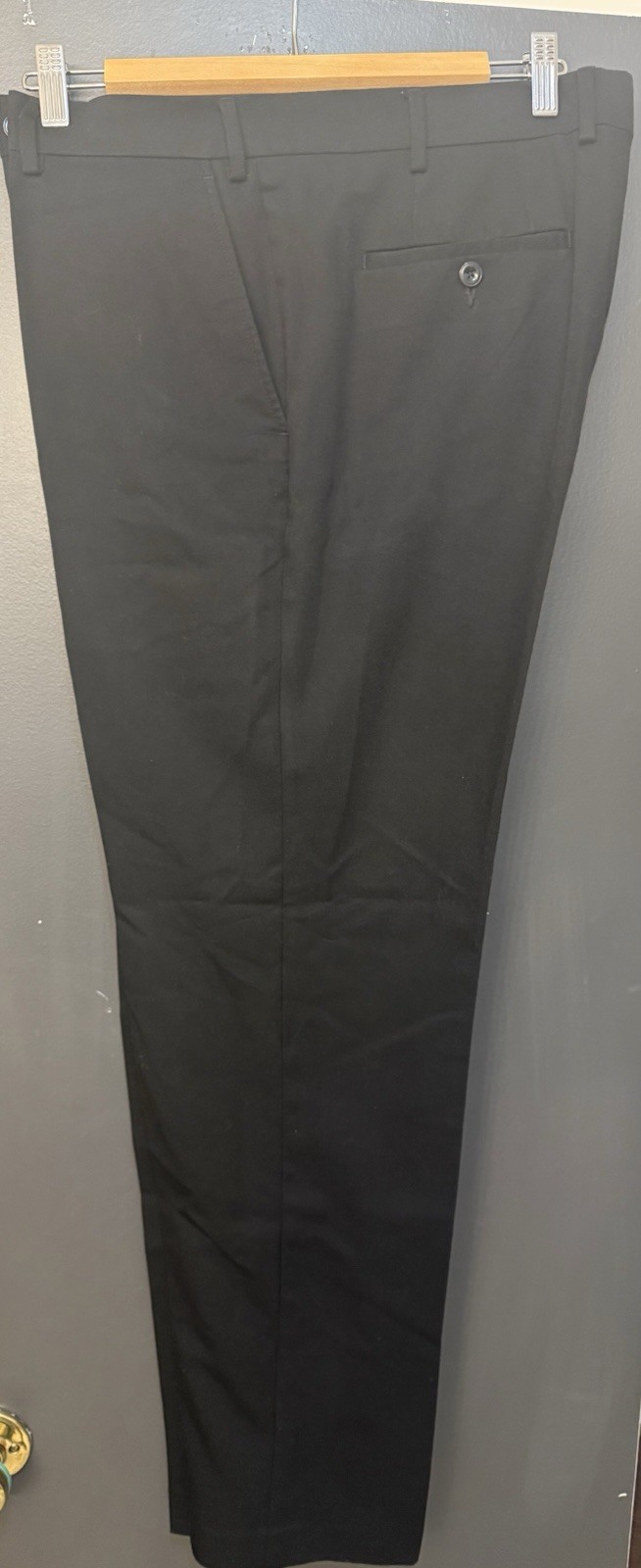 Michael Kors Men’s Black Solid Dress Pants Straight Regular Fit Flat Front 36W