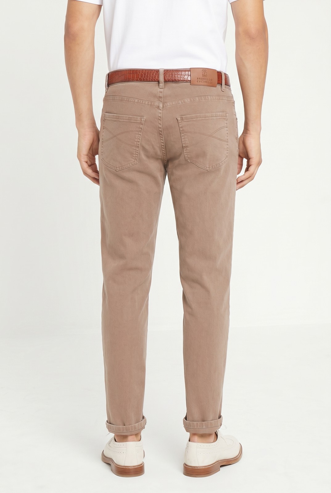 BRUNELLO CUCINELLI MEN’S LIGHT BROWN RELAXED TROUSERS MSRP $765
