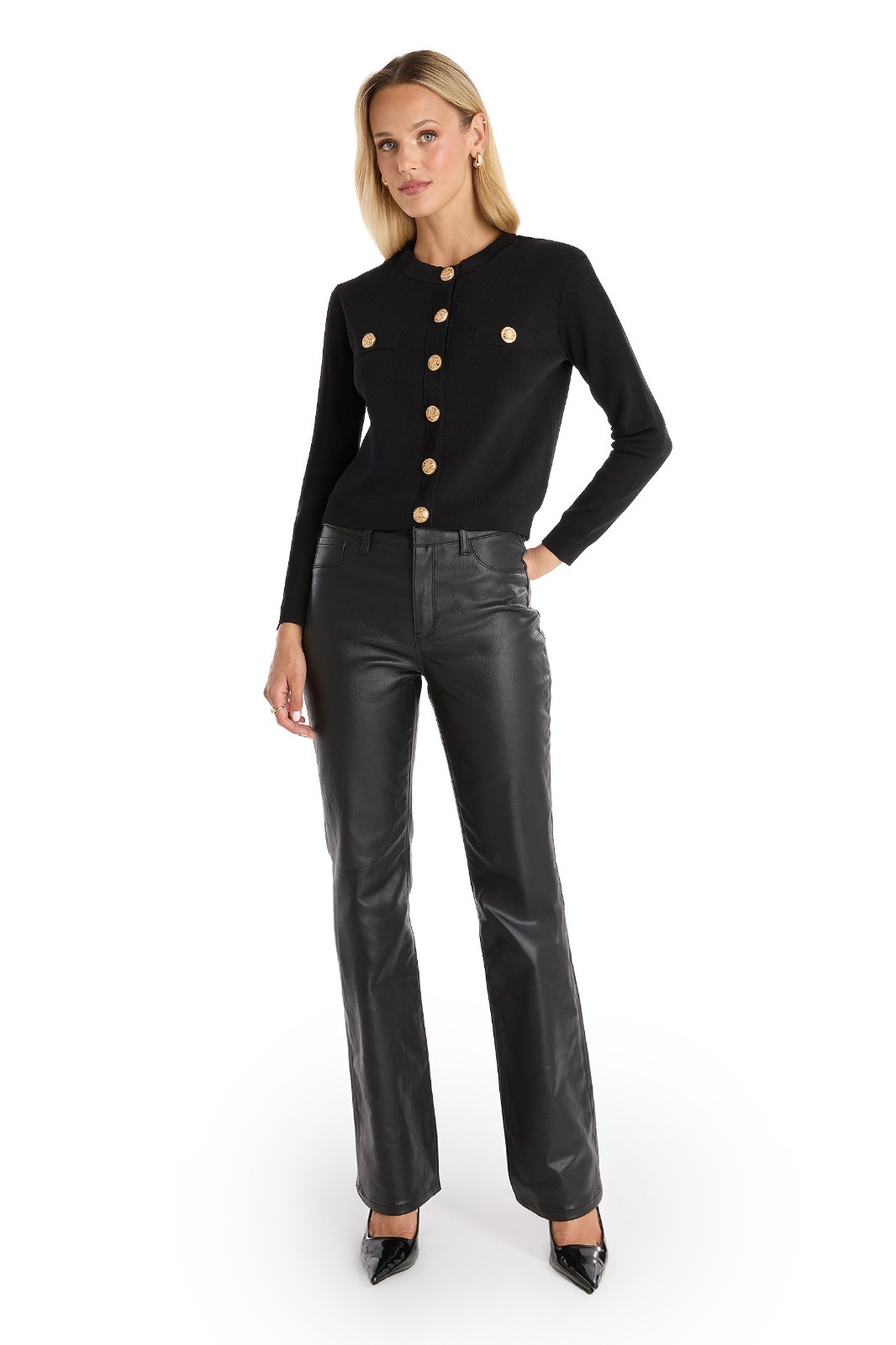 Loretta Knit Cardigan Top – Black THE NOLI SHOP