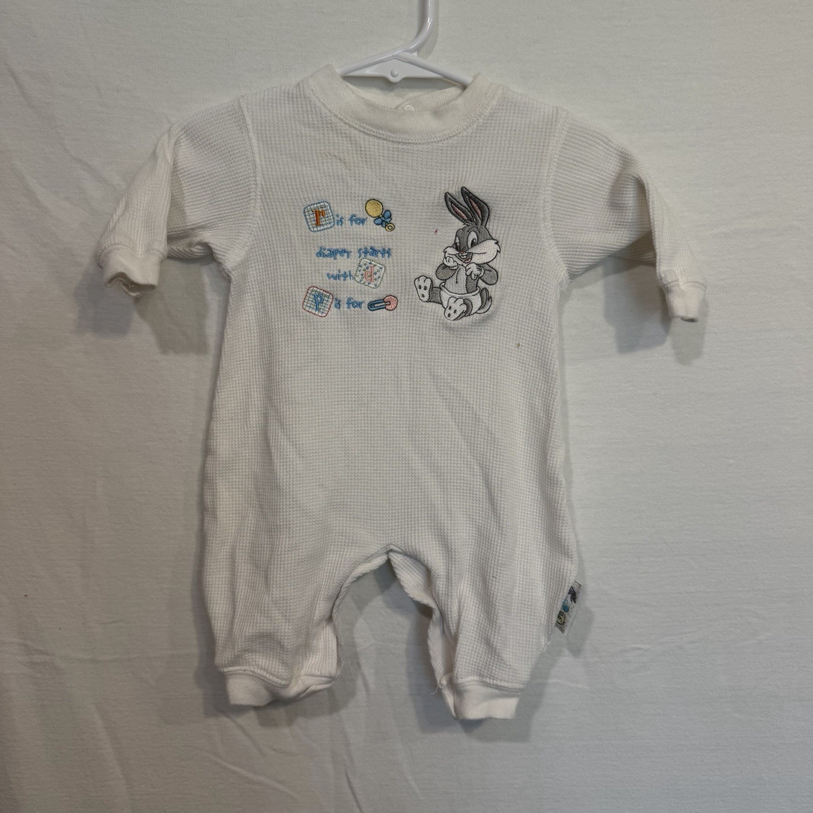 Vintage Bugs Bunny Baby Sleeper Play Outfit Snap No Tags Looney Tunes