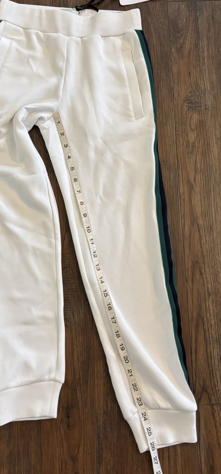 Varley DoubleSoft Slim Stripe Cuff Pants 26″ White Jogger Sweatpant XXS NWT $120