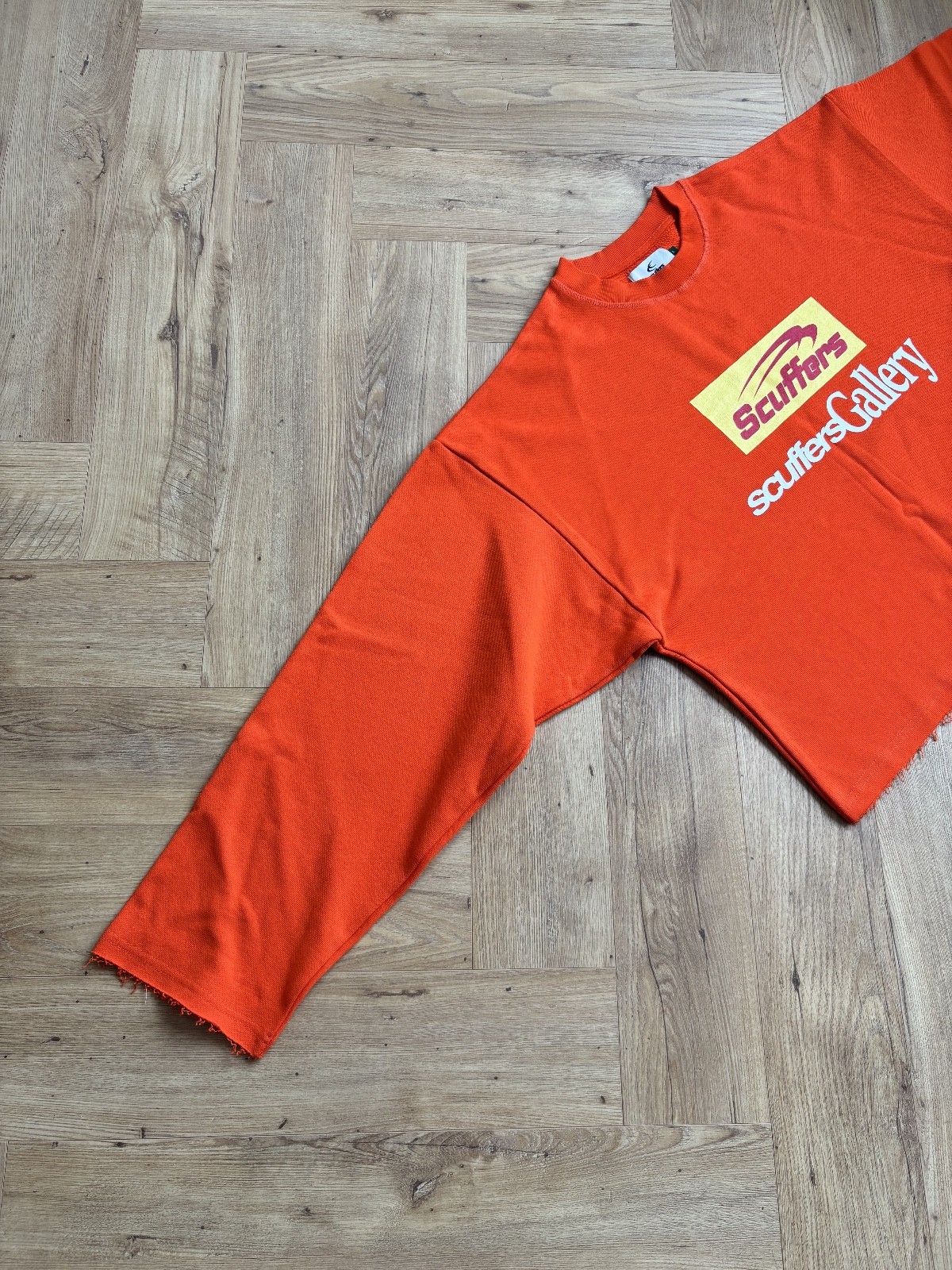 Scuffers Orange Cropped Boxy Fit Oversized Sweatshirt