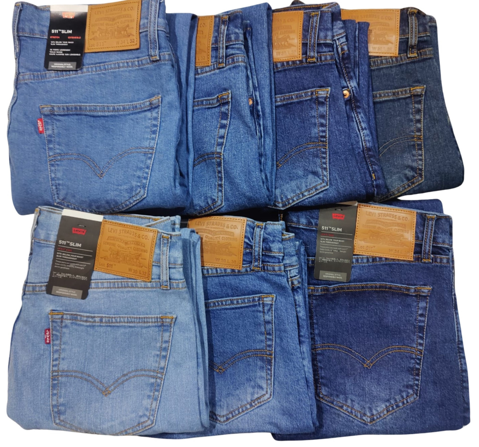 Levis 511 Slim Fit Jeans Stretch Light Blue 30 32 34 36 38