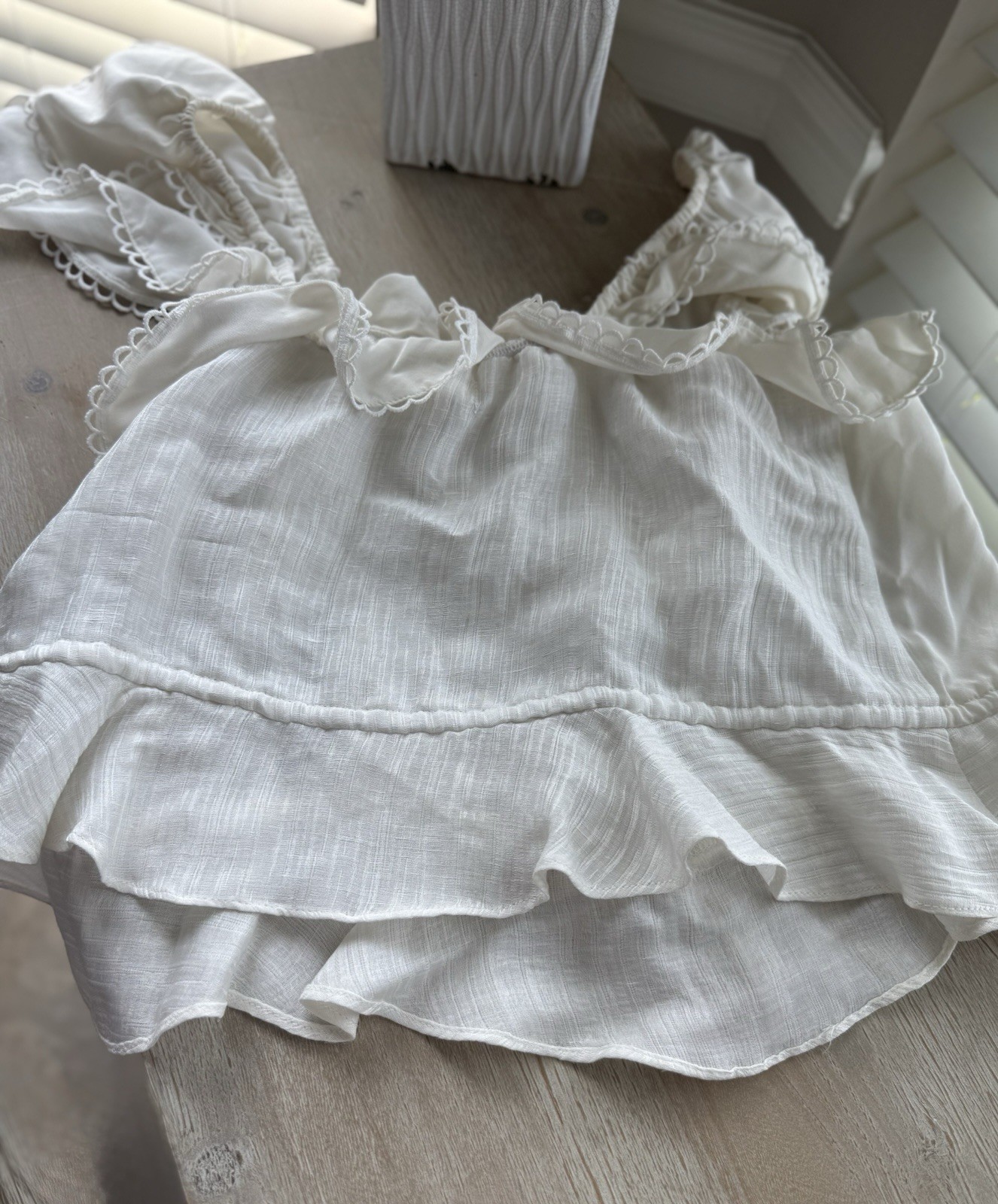 For Love & Lemons Off Shoulder White Lace Peplum Blouse Top Women’s Medium Boho