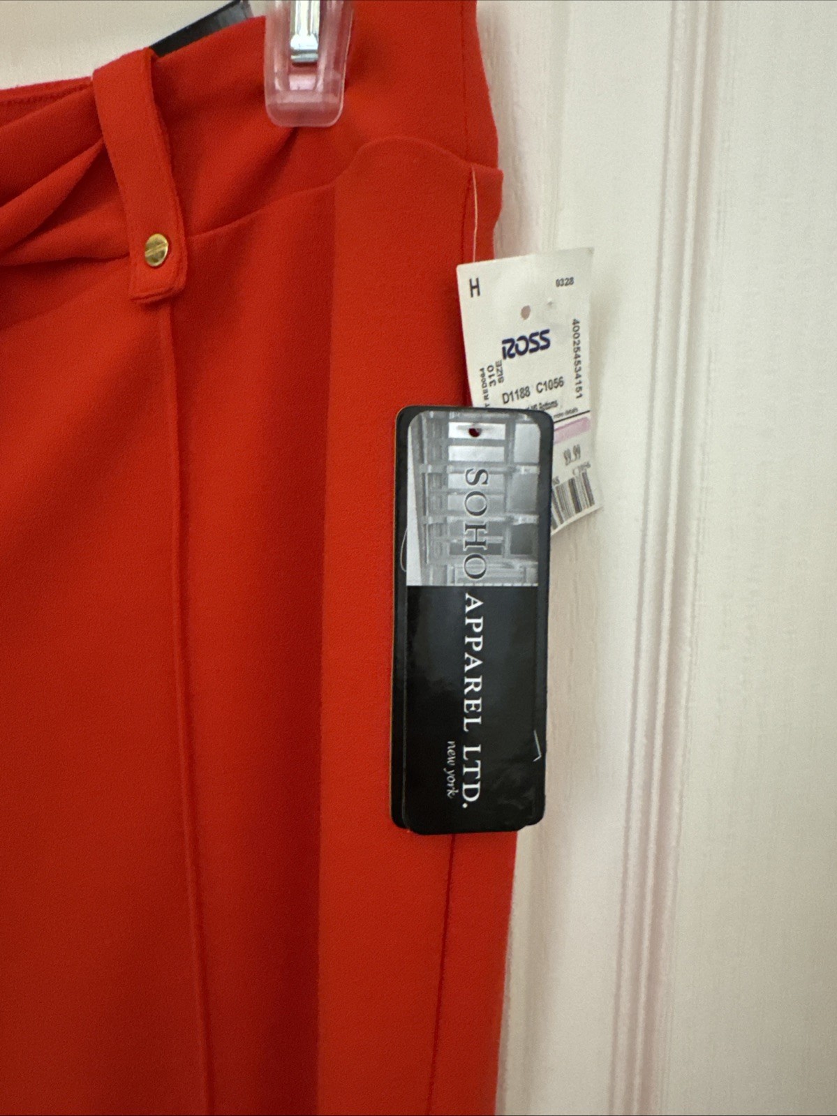 NWT Soho Apparel Ltd Pants Red Flare Leg Size Med Dress Pants