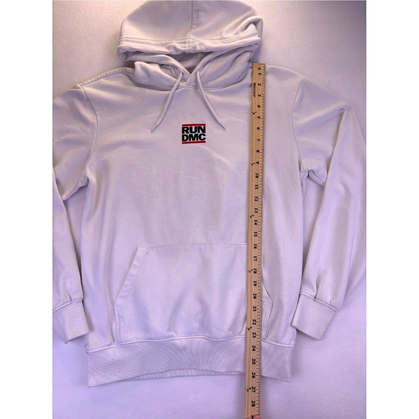 H&M Run DMC 1986 All-Rap Spectacular Graphic Hoodie White Mens S Reprint Hip Hop