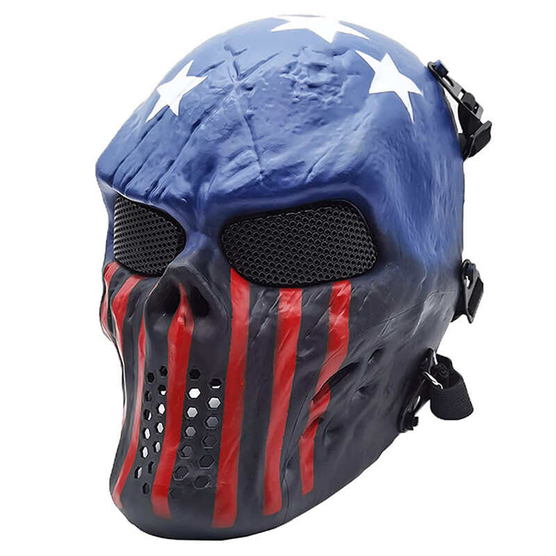 Halloween Full Face Mask Skull Masks with Metal Mesh for Cosplay Costume Party