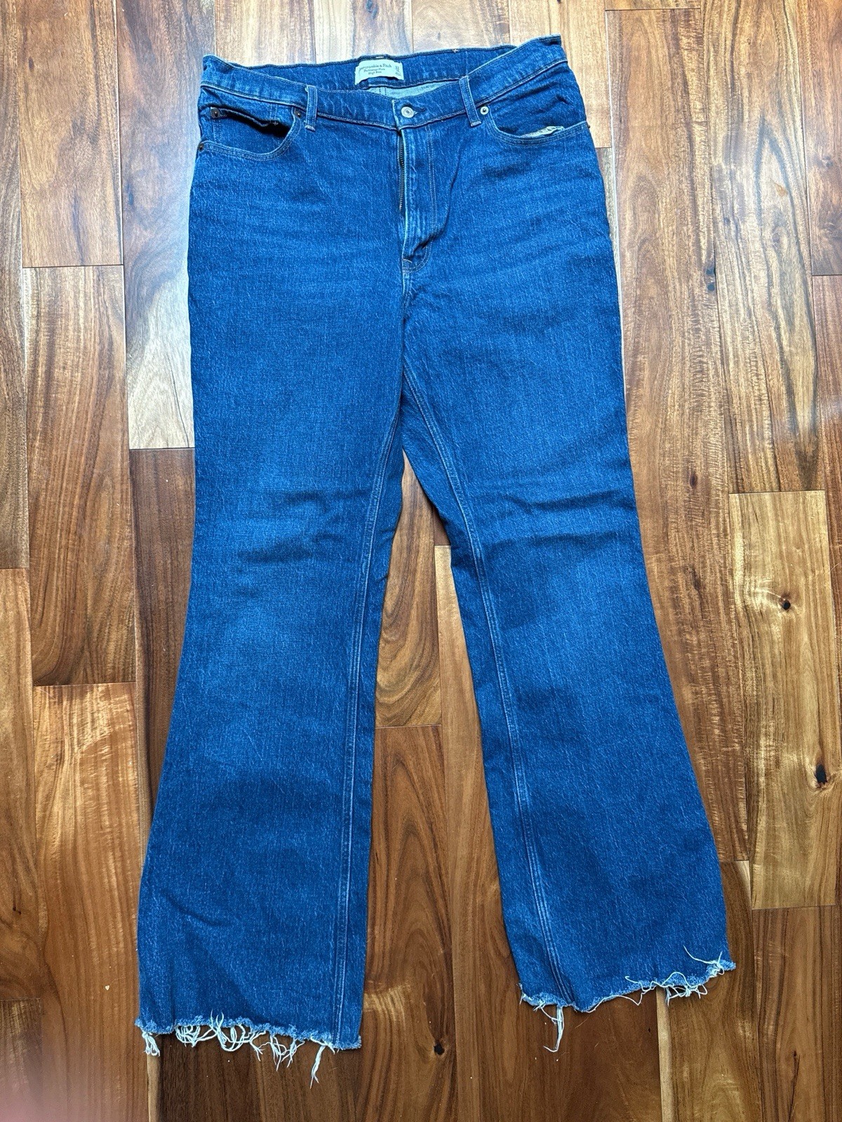 Abercrombie & Fitch High Rise Jeans Womens Size 32 14L Long Blue Stretch