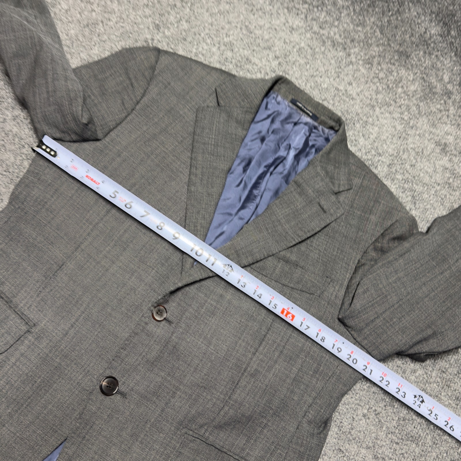 Suitsupply Reda 110 Wool Blazer Notch Men 42S Gray Napoli Hopsack Nailhead