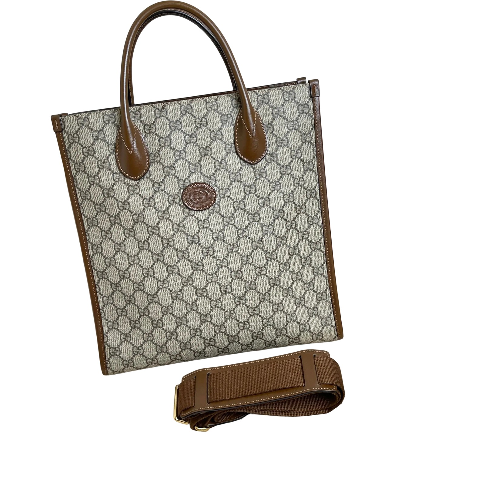 Gucci GG Supreme Brown Canvas Music Score Tote Bag