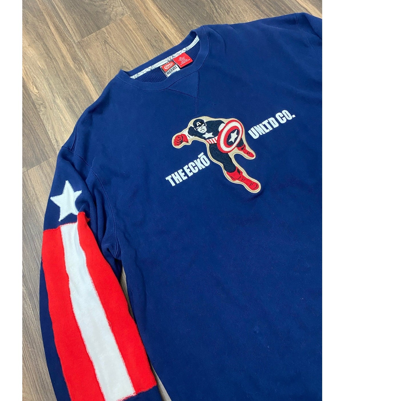 RARE Ecko x Marvel Captain America heavyweight graphic pullover sweatshirt XL