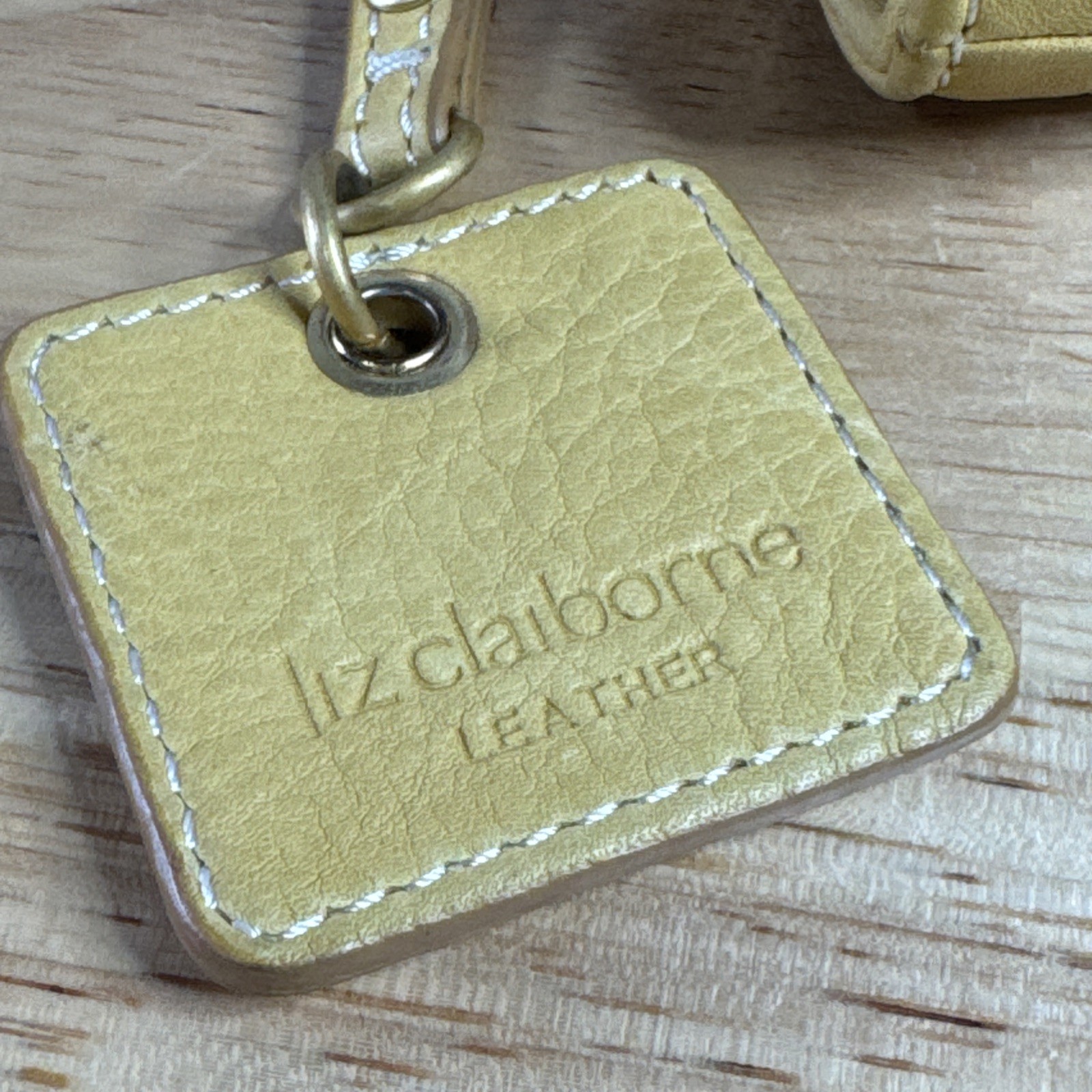 Liz Claiborne Geniune Yellow Leather Y2K Baggett Style Shoulder Handbag