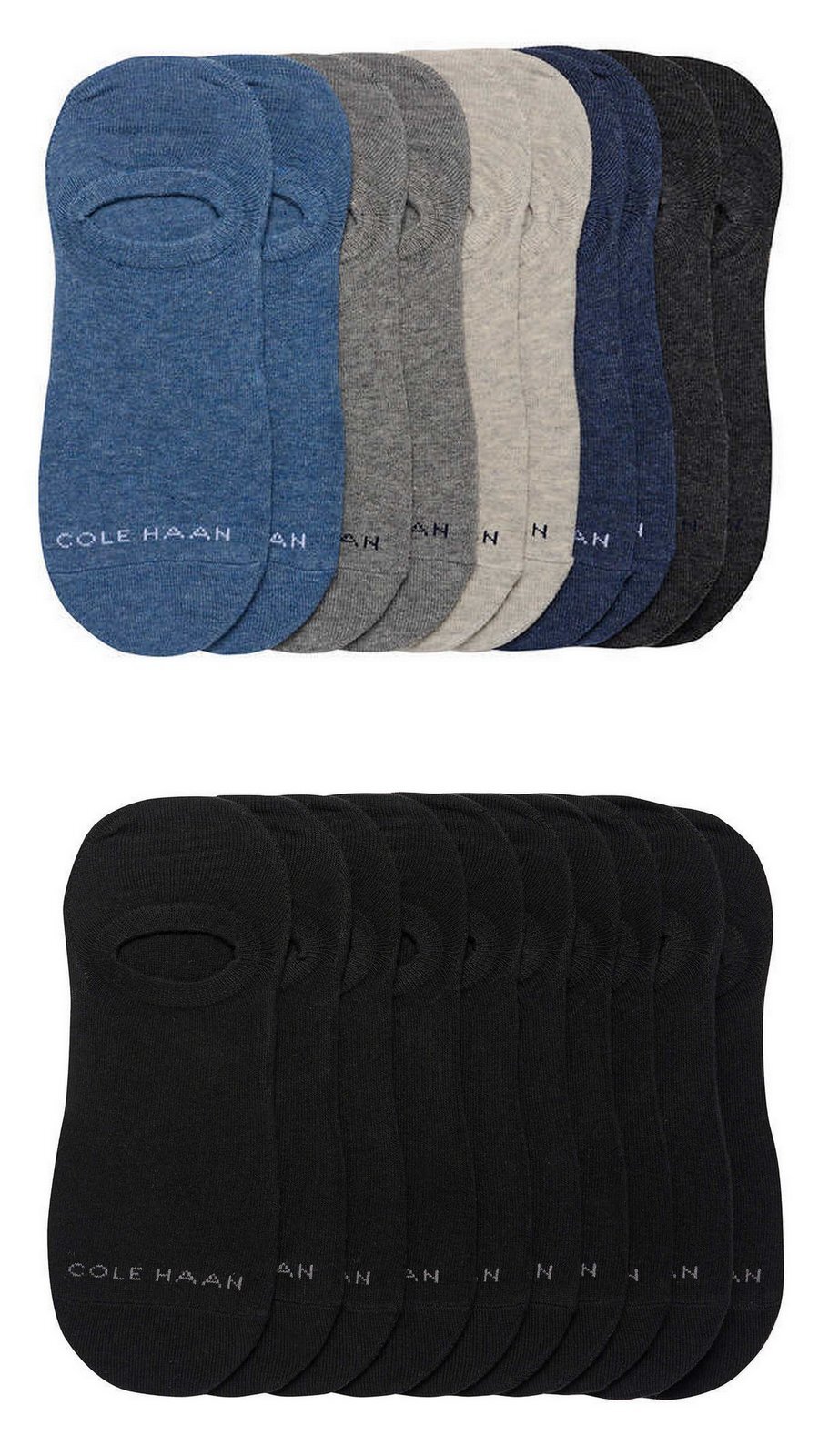 Cole Haan Men’s Combed Cotton No-Show Liner Socks 10 Pairs, Fit Shoe Size 7-12