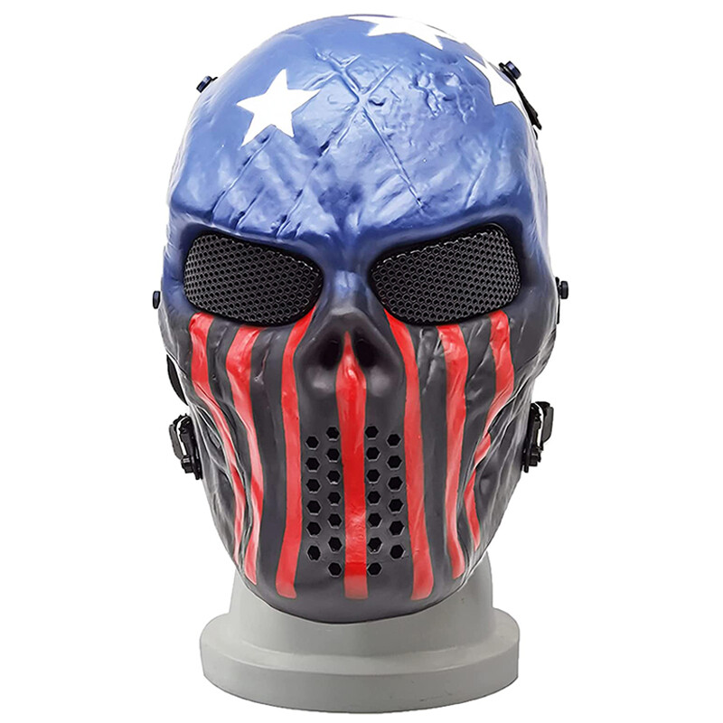 Halloween Full Face Mask Skull Masks with Metal Mesh for Cosplay Costume Party