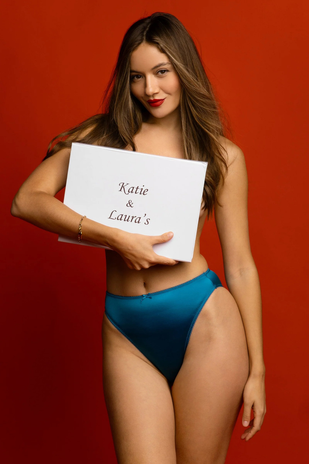 Katie & Laura Jenny Stretch Satin Classic Hi-cut Panty Peacock Blue S-2X
