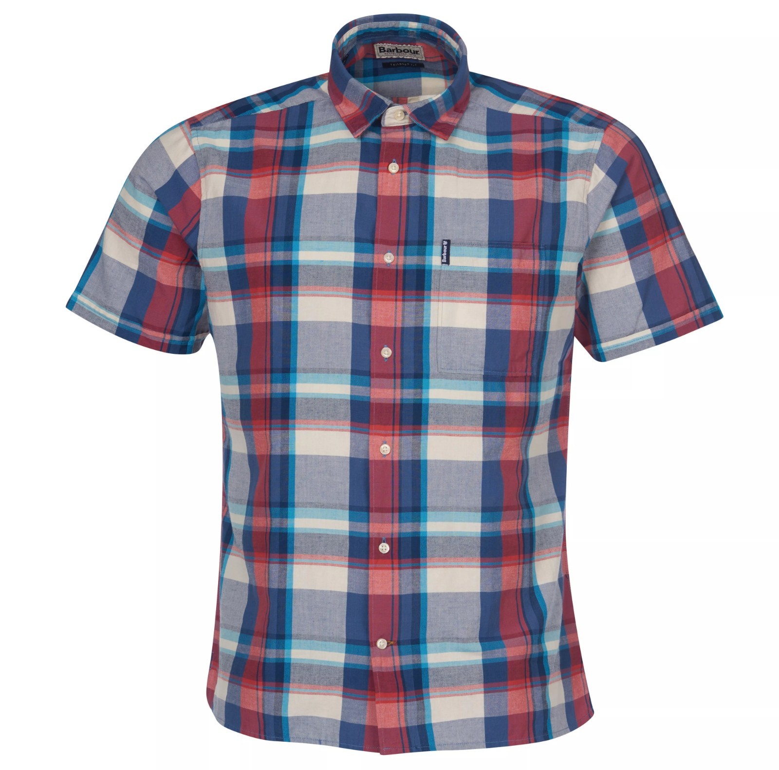 Barbour Madras 7 Short Sleeved Summer Shirt in Blue – Size: M