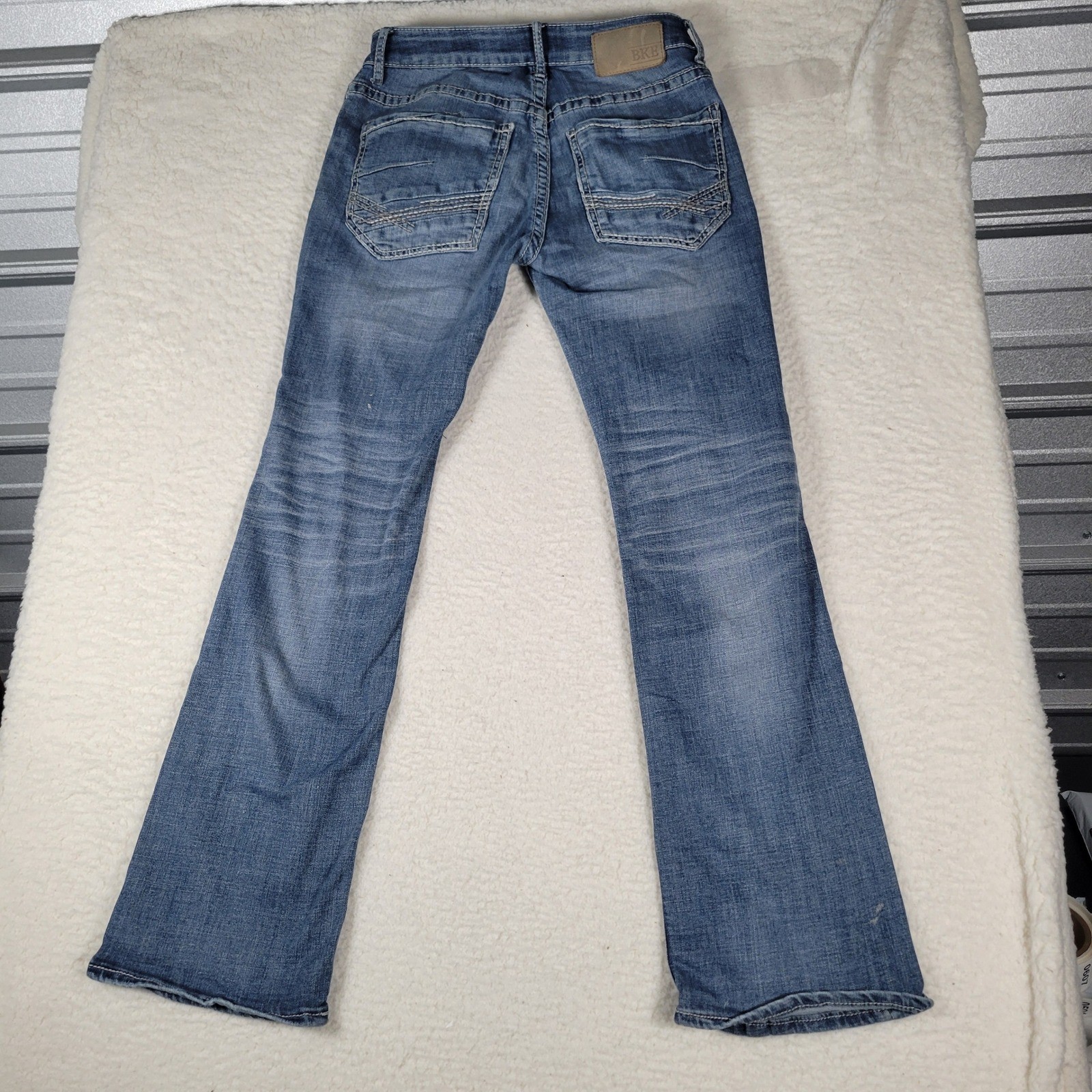 BKE Aiden Jeans Mens 30S Medium Wash Blue Slim Straight Stretch Denim Pants