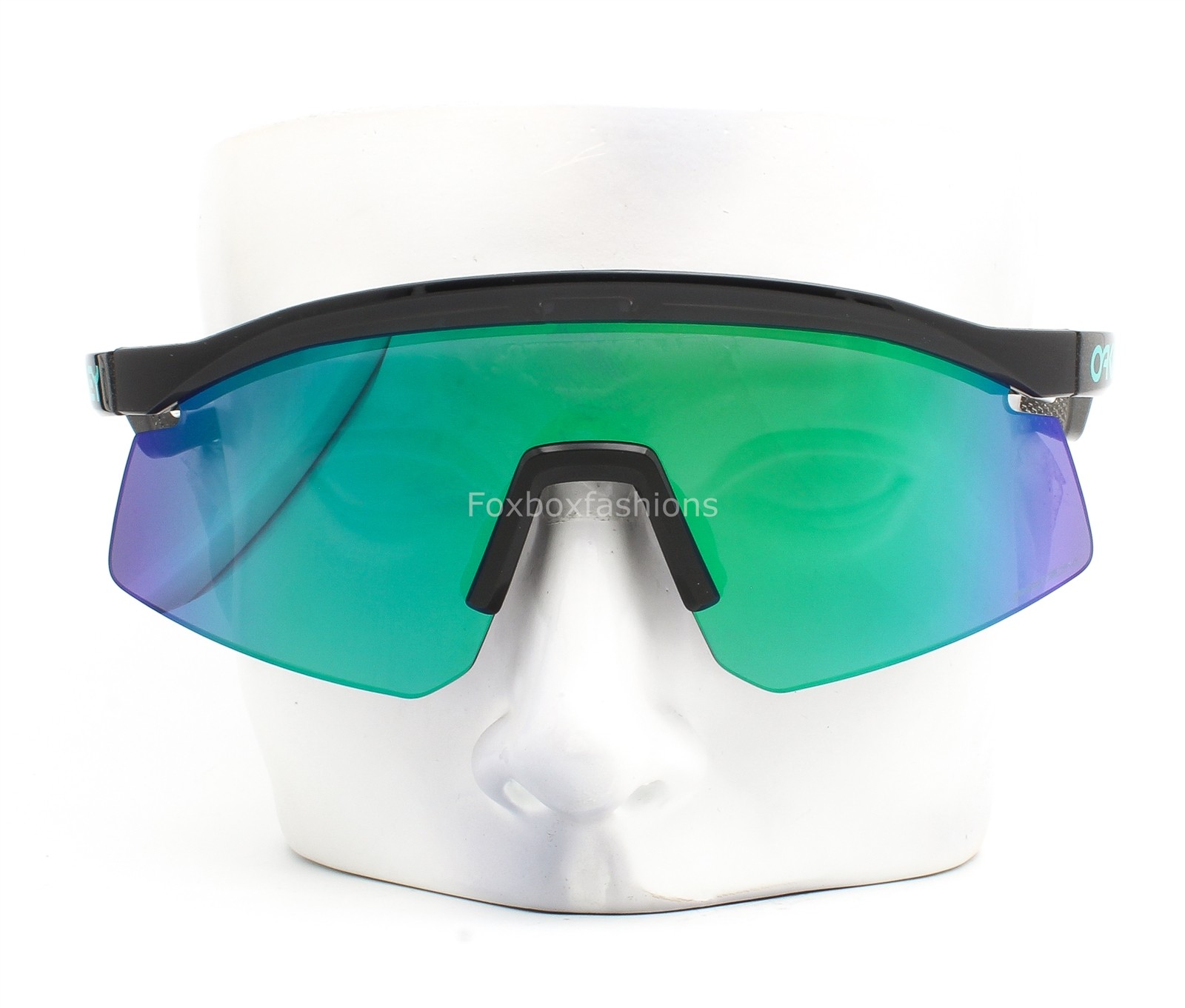 Oakley Hydra Sunglasses Polished Black on Shimmer Prizm Jade OO9229-1537 w/case