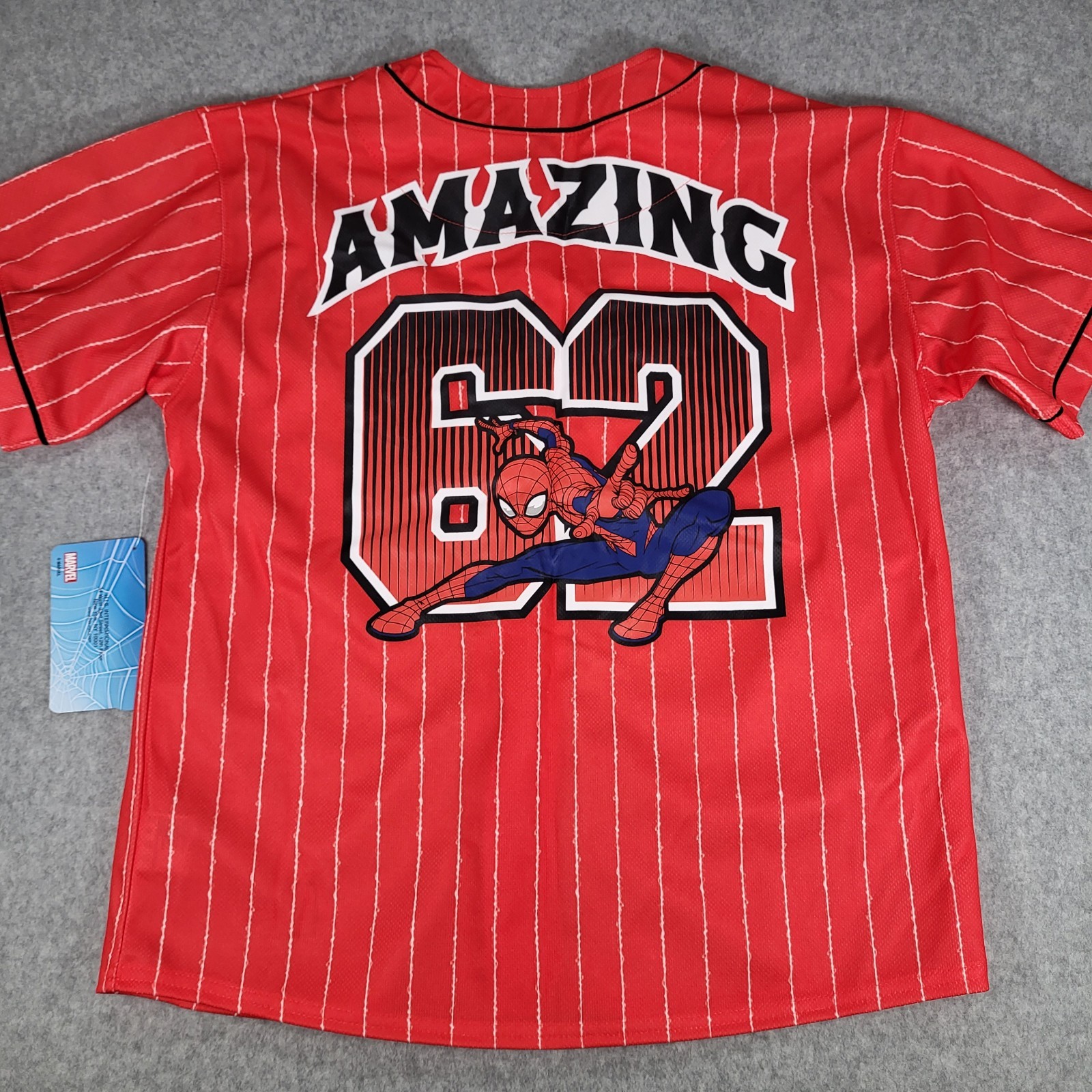 Spider-Man Marvel Baseball Jersey Boys XL (14/16) Red