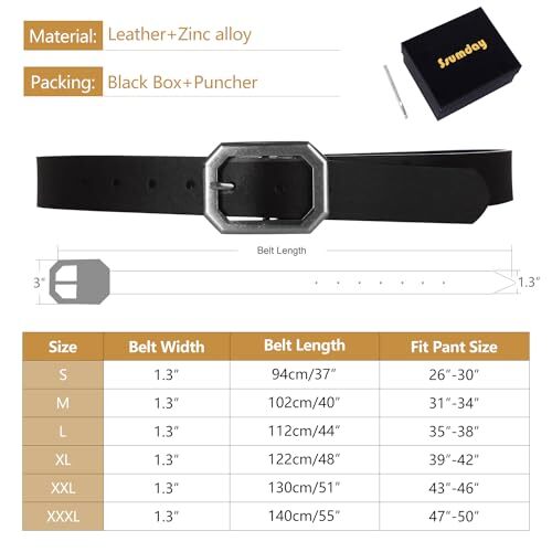 Women’s Reversible 1.3″ Leather Belts for Jeans Pants Dresses with Fashion Top