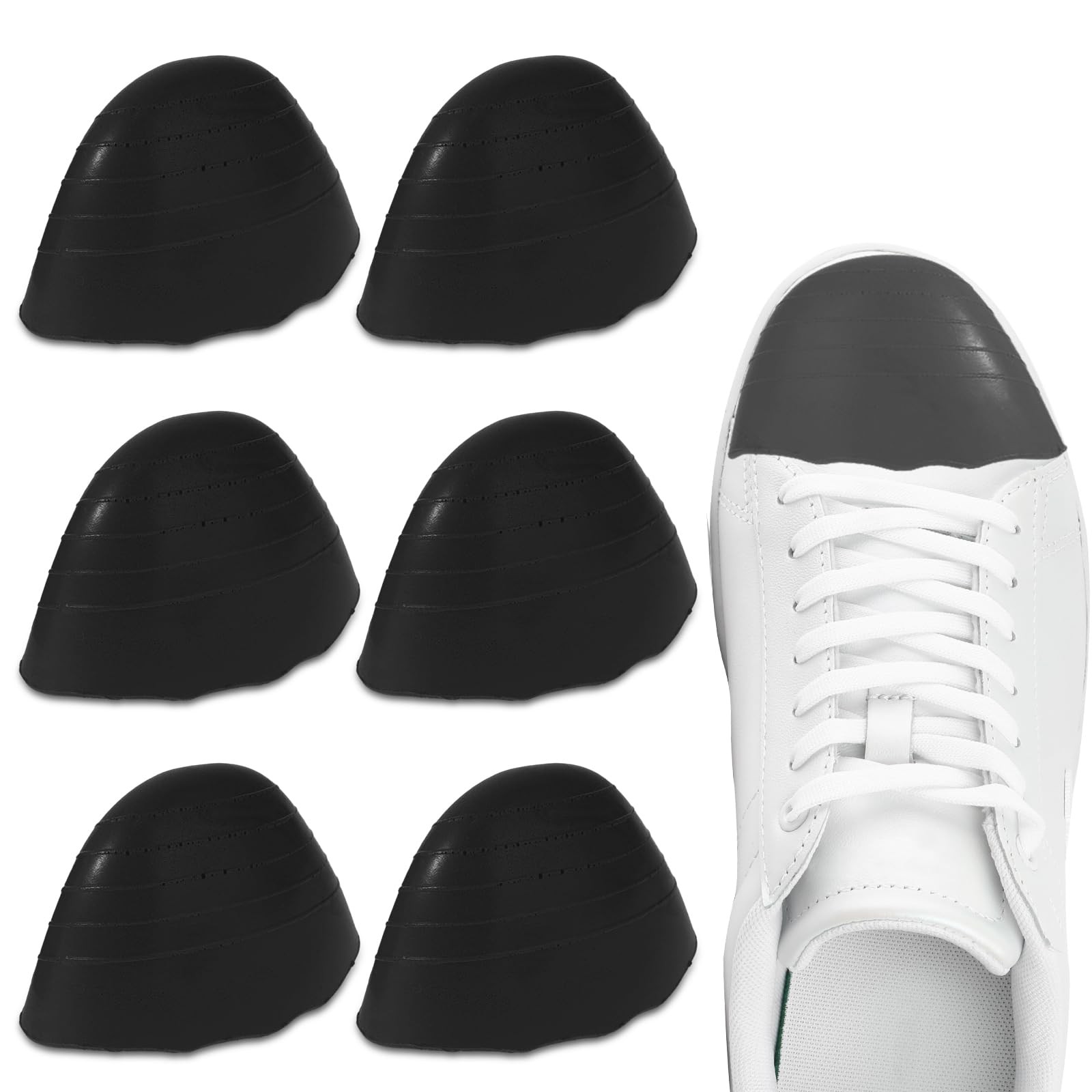 6PCS Shoe Filler Insert for Loose Shoe,Toe Cushion Fillers Make Shoes Fit(Black)