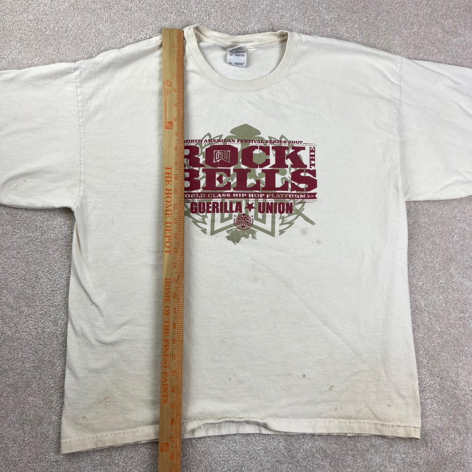 Rock The Bells T-Shirt Mens XL White 2007 Festival Hip Hop Guerilla Union