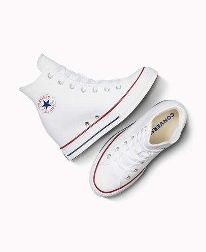 New NIB Converse Women’s All Star Hidden Wedge High Heel Platform White Sneakers