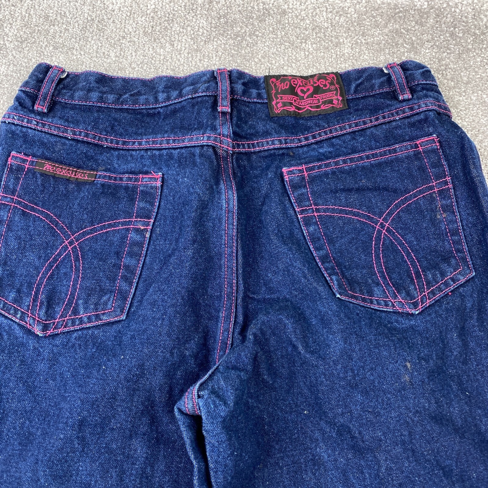 No Excuses Flared Leg Jeans Juniors 11/12 Blue Dark Wash High Rise