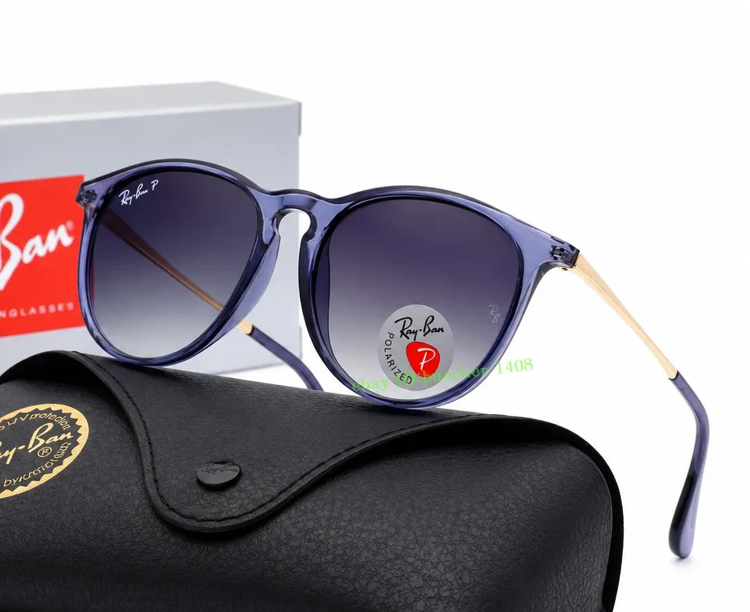*New* RB4171 6592/T3 Erika Ray-Ban Polarized Sunglasses Grey Lenses Blue Frame