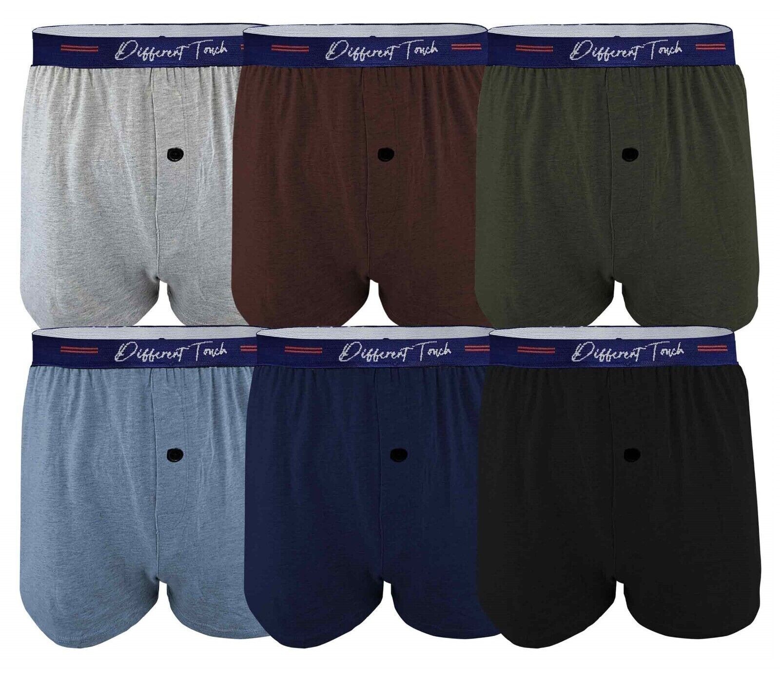 Big & Tall Underwear Exposed Waistband Knit Boxer Shorts 6 Pack