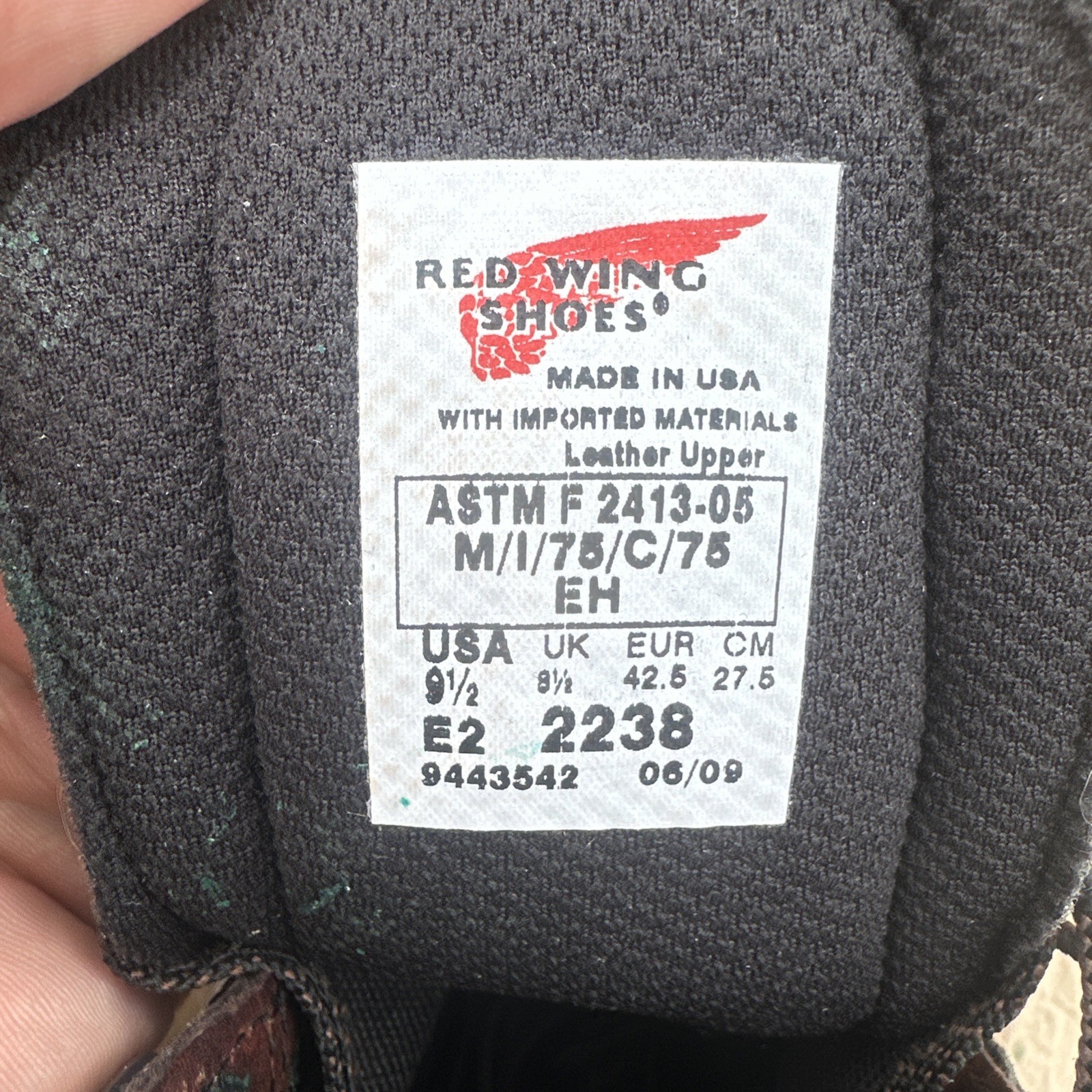 New Red Wing 2238 DynaForce Steel Toe Work Boots Men’s 9.5 E2 New In Box