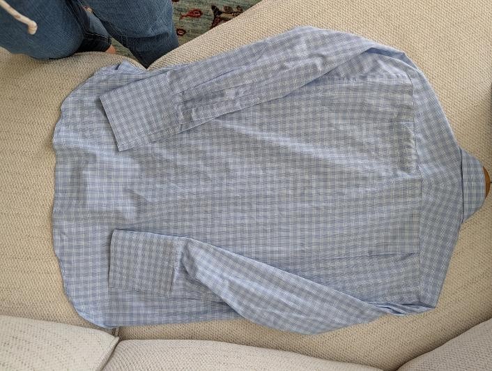 Charles Tyrwhitt Mens Dress Shirt Check Blue white 15 1/2 /33 39/84 cm