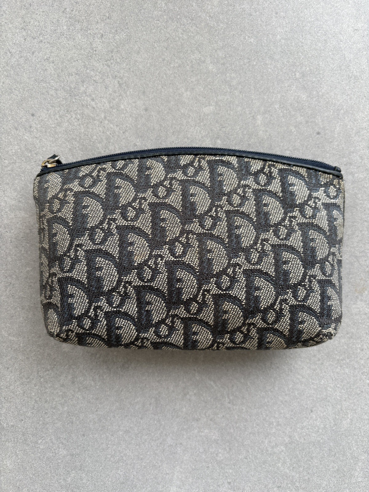 Vtg Christian Dior By John Galliano Blue Monogram Pouch Bag vanity purse