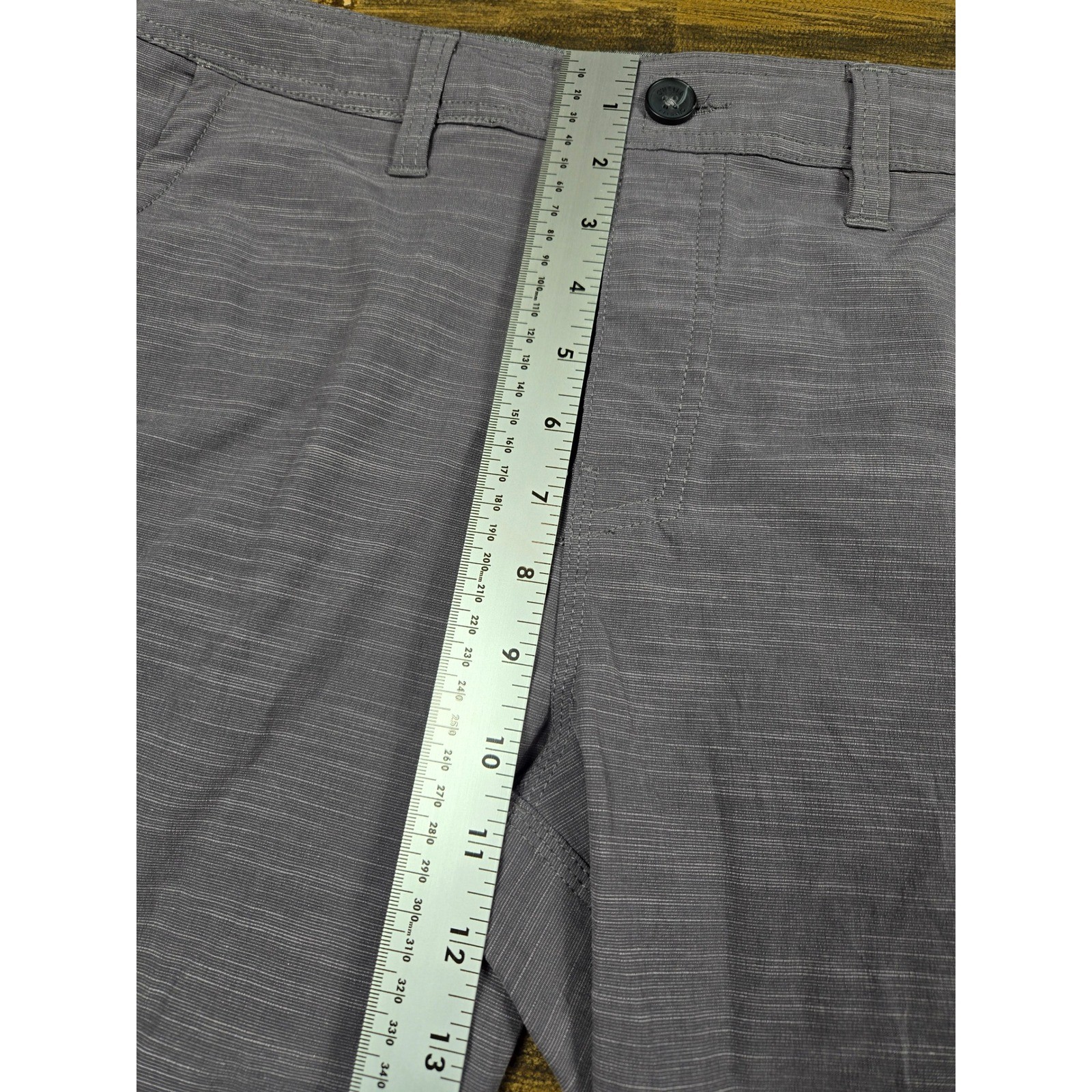 ONeill Hybrid Walk Shorts Mens 30 Purple Grey Slub Stretch Quick Dry Boardshorts