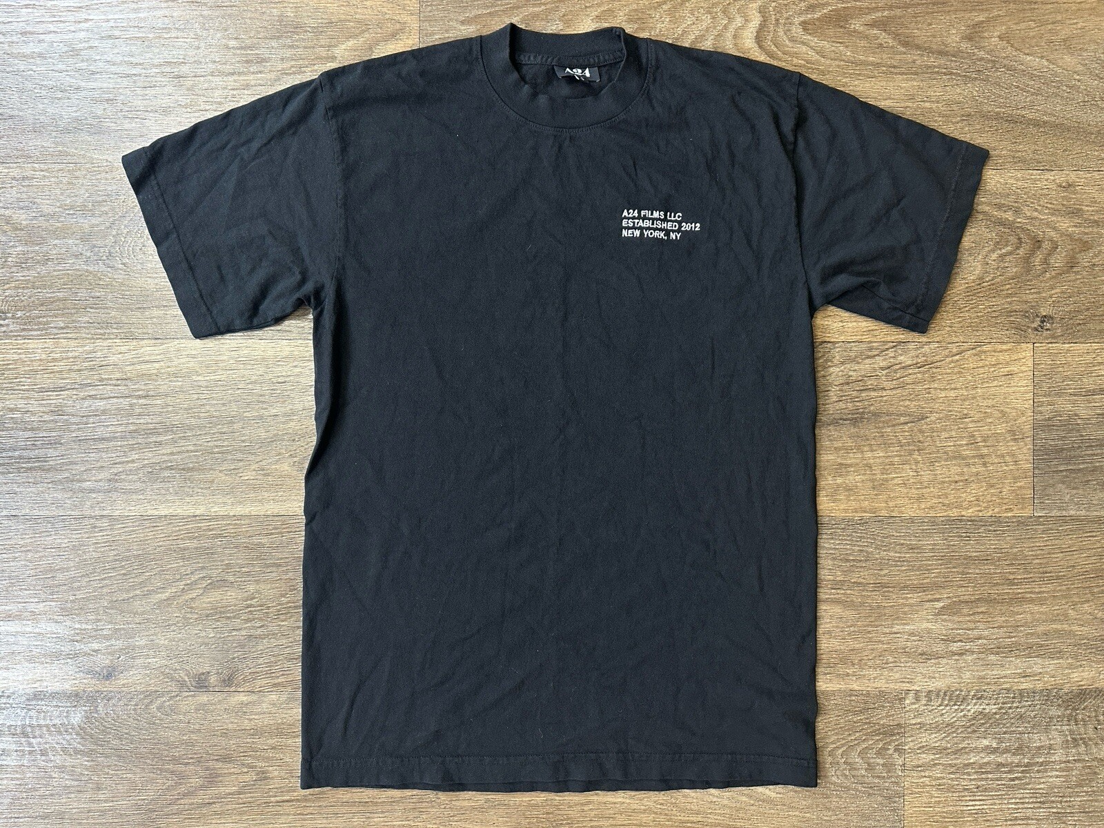 A24 Films Embroidered Logo Short Sleeve Tee T-Shirt Black Size S