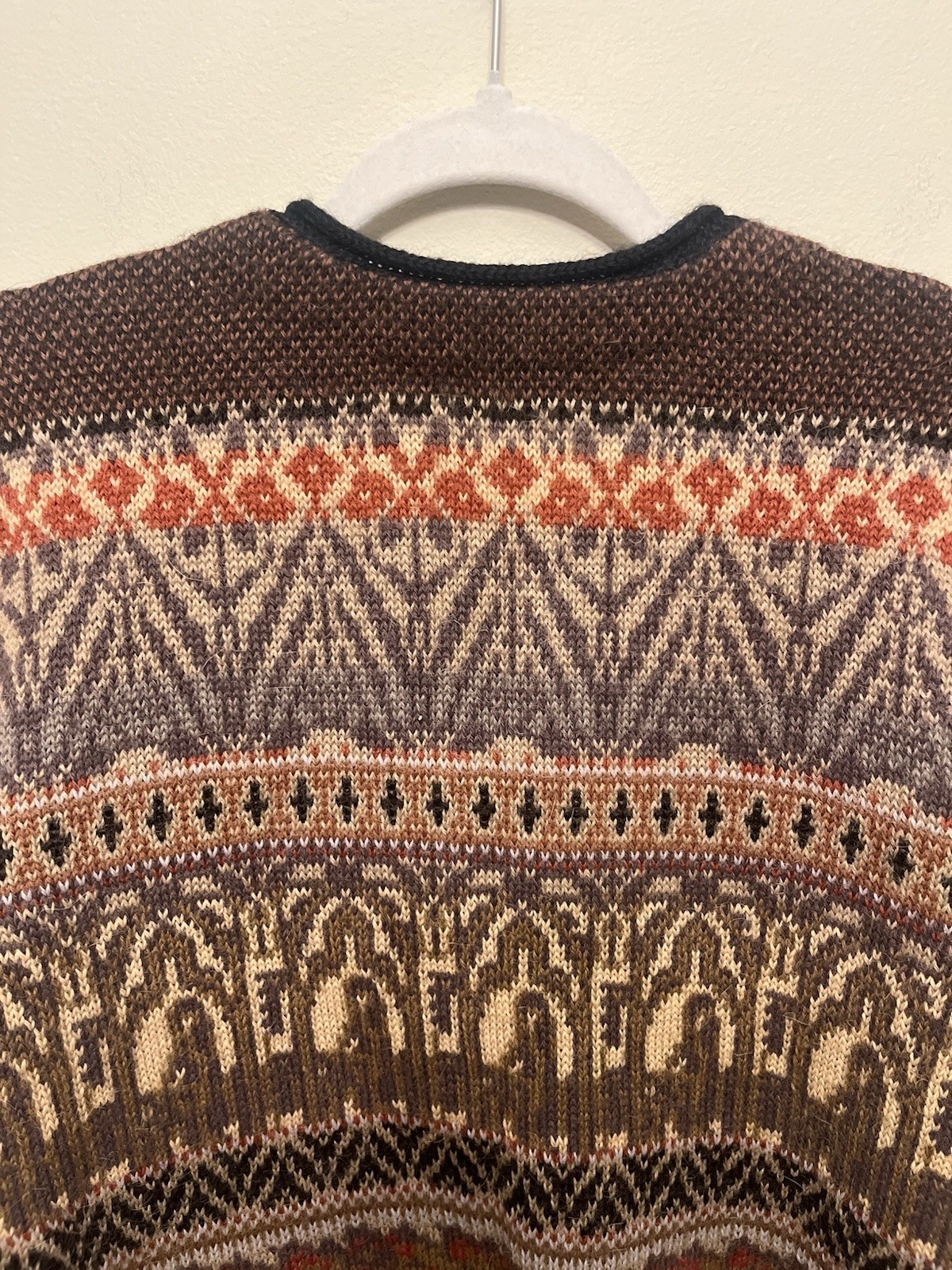 Peruvian Connection 100% Alpaca Wool Art-Knit Trellis Cardigan Women’s Medium