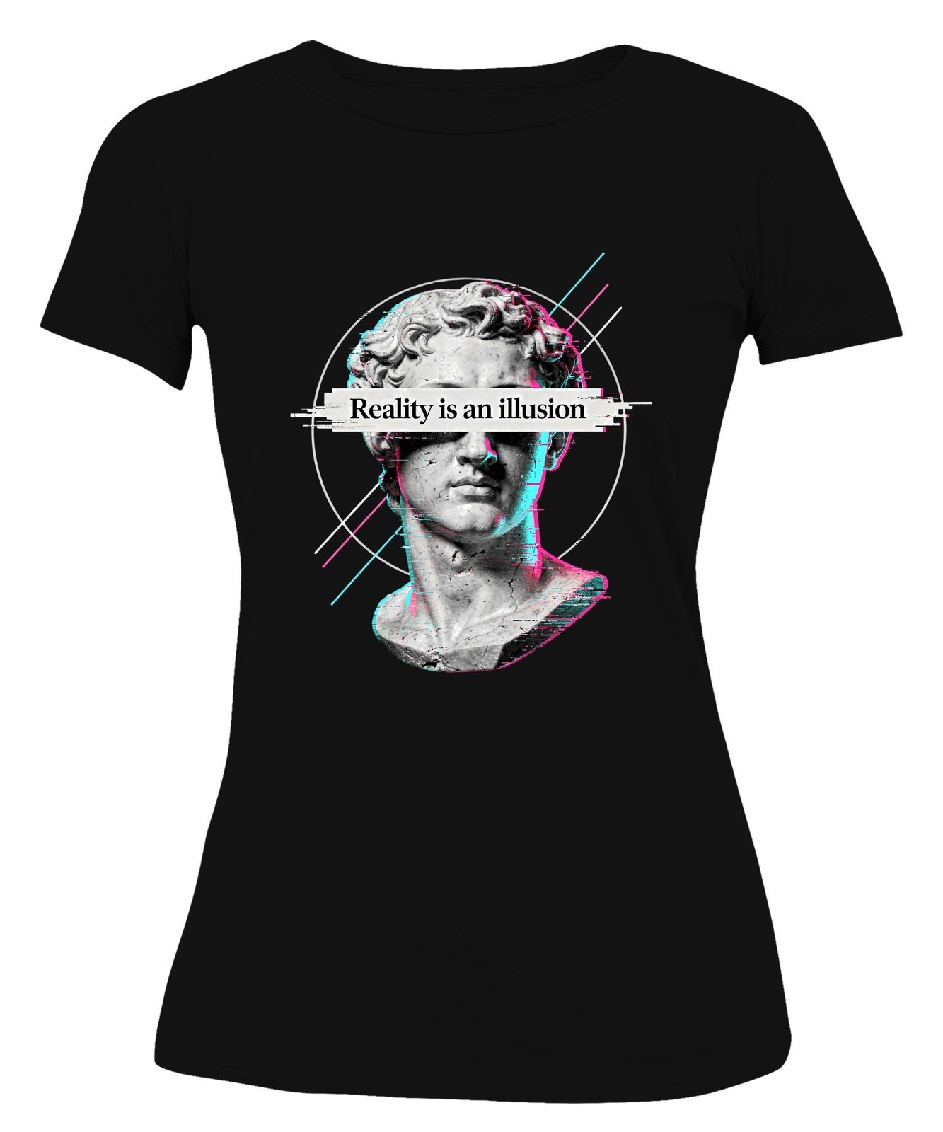 Reality is an illusion David Statue Glitch Art Vaporwave Aesthetic Women’s T-Shirt