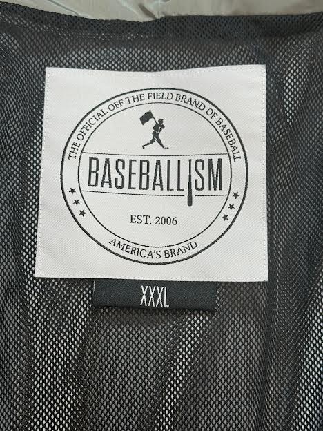 Baseballism WINFIELD Windbreaker Rain Jacket Black/Gray Size 3XL Authentic Fan