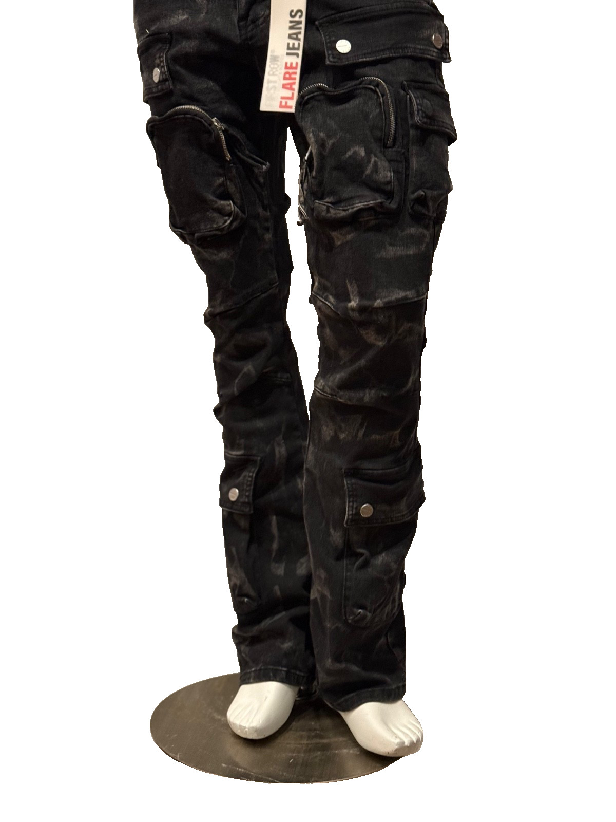 New ! Men’s First Row Stacked Fit Jeans balck washed Denim (typhoon) Skinny