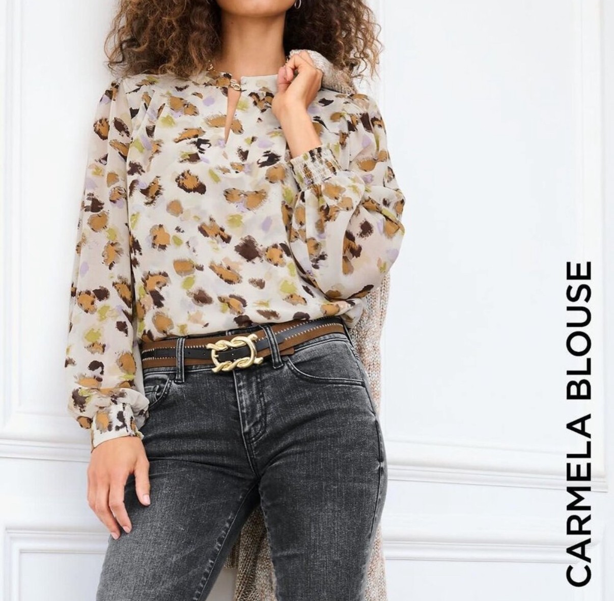 Cabi New NWT Carmela Blouse #4820 ivory brown green XS – XXL Was $99