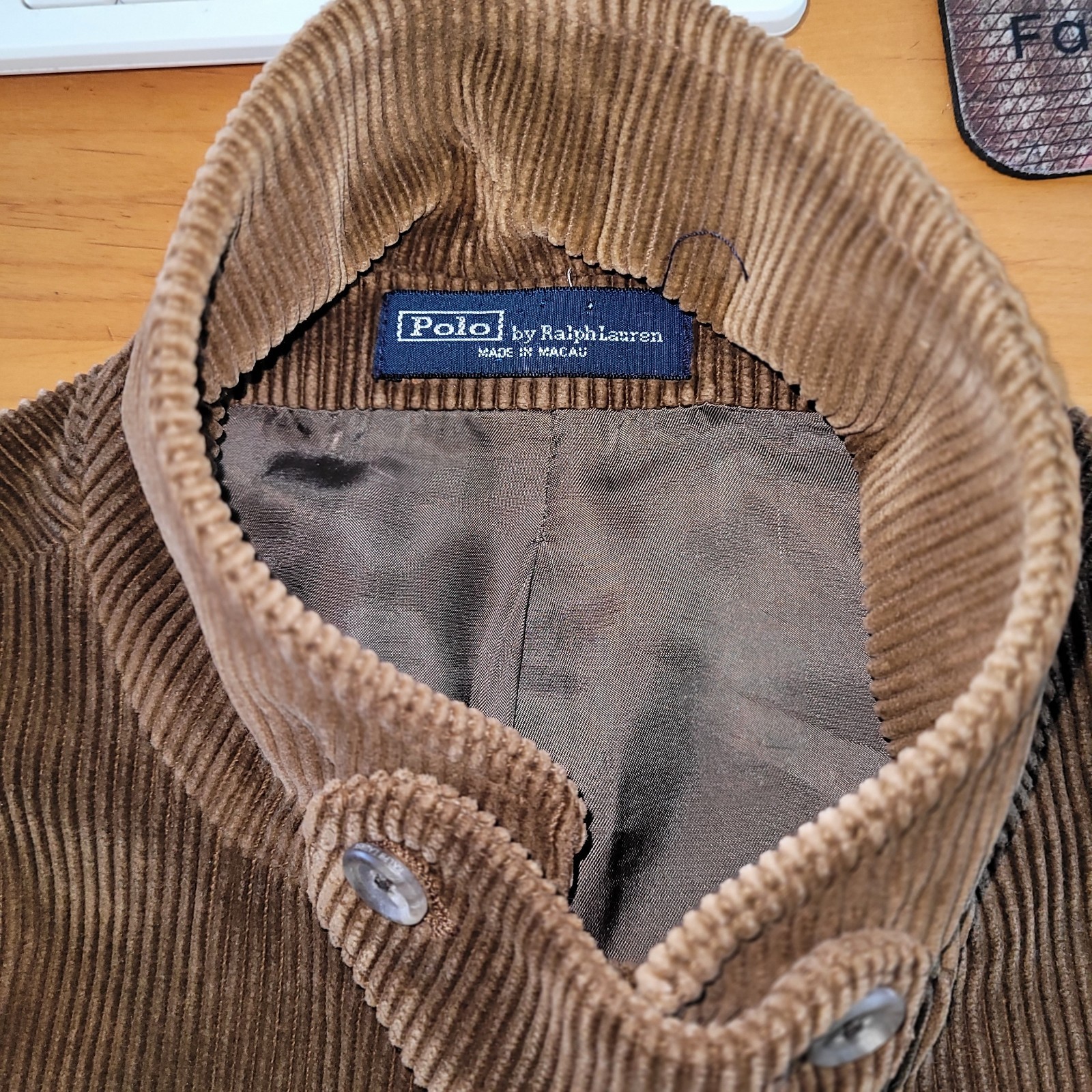 POLO RALPH LAUREN L Vintage Brown Cotton Corduroy Shooting Sport Coat