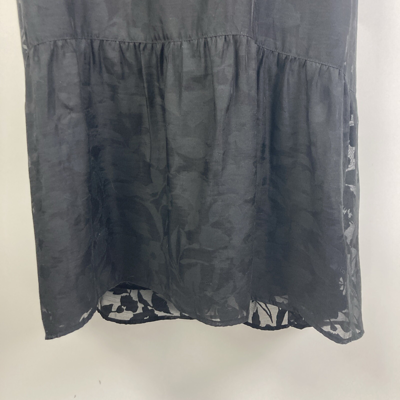 J Jill Dress XL maxi shift floral black on black burnout cocktail sleeveless