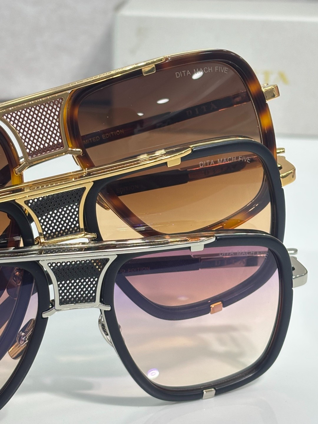 DITA DRX-2087-H-BLK-BLK-64 Sunglasses Unisex Size 64口14-127 New Luxury