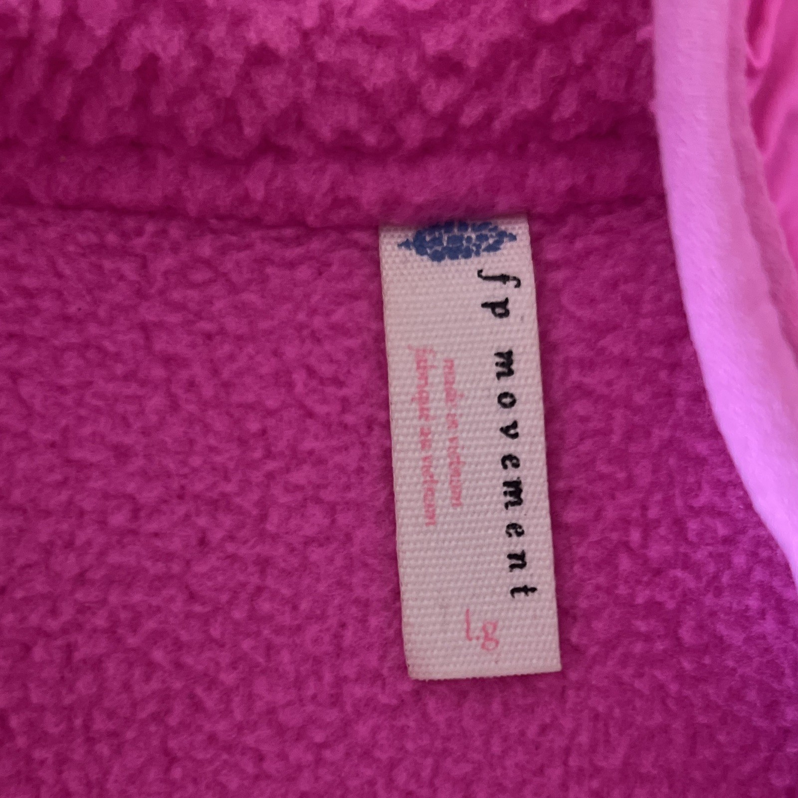 FP Movement Pink Fleece Mock Neck 1/2 Snap Pullover Zipper Pocket S