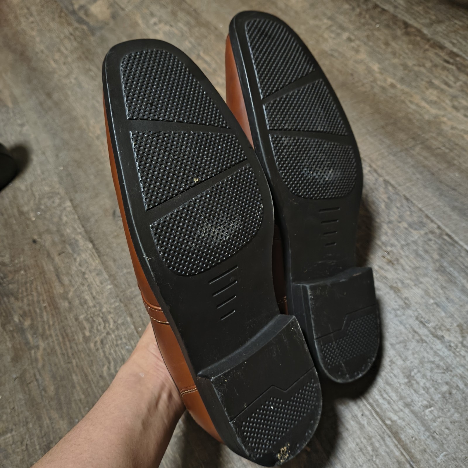 Perry Ellis Portfolio Men’s Brown Leather Monk Strap Buckle Square Toe US 7