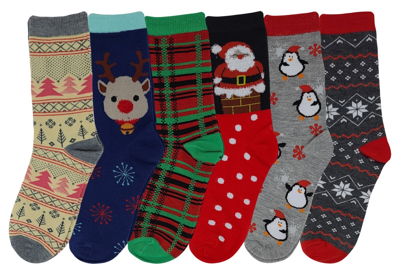 Sumona 6 Pairs pack Women Bright Colorful Fancy Design Novelty Crew Socks 9-11
