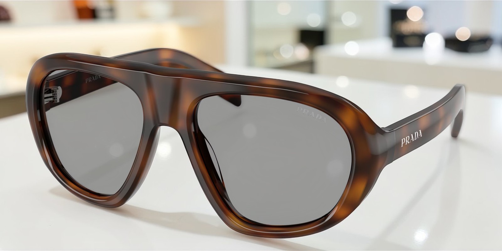 PRADA PR C05S 20D50Q Juniper Tortoise Grey 57 mm Women’s Sunglasses