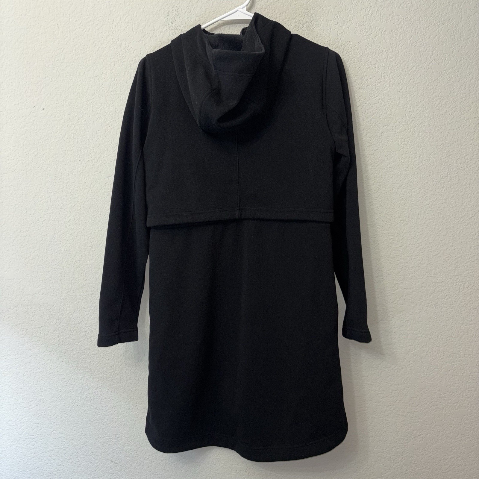Athleta Longline Black Full Zip Hoodie Women’s Size XXS Mid Thigh Length