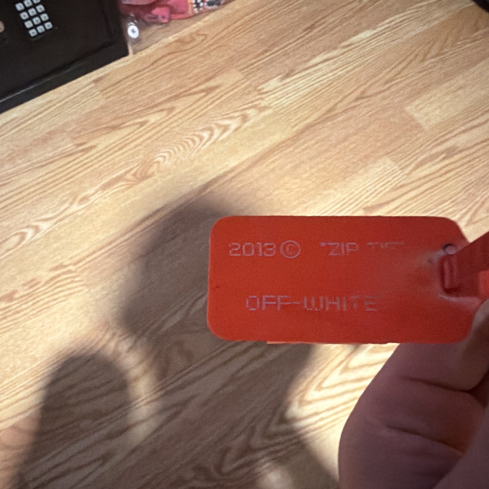 Off-White Orange/Black Logo Strap Key Chain w/ Carabiner, Detachable Nylon