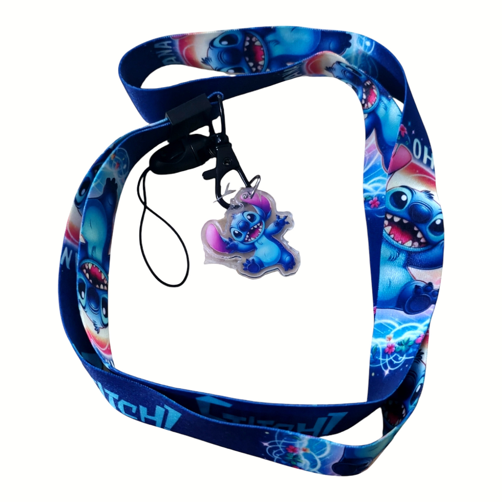 Disney Stitch Lilo & Stitch Cartoon Character Blue Lanyard ID Badge Holder